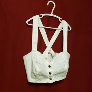 90'S EXTRA -Snap Bustier-elastic back- button straps-All cotton-Small-egplc